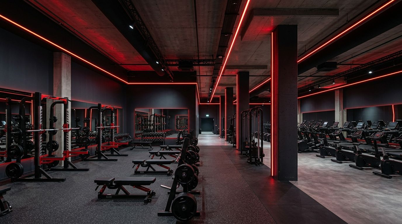 Inside Mega Gym's multi-zone training floor in Pokhara