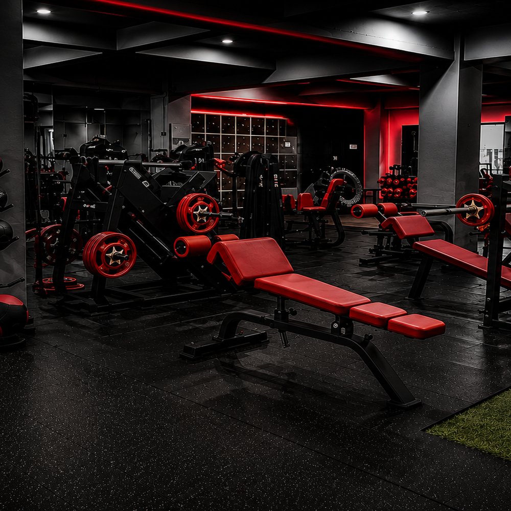 Inside Mega Gym's strength and free weight zone