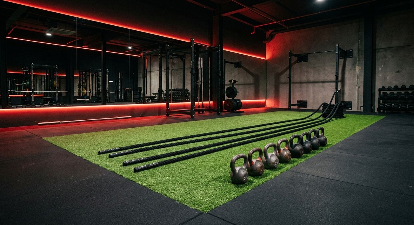 Turf functional training zone at Mega Gym