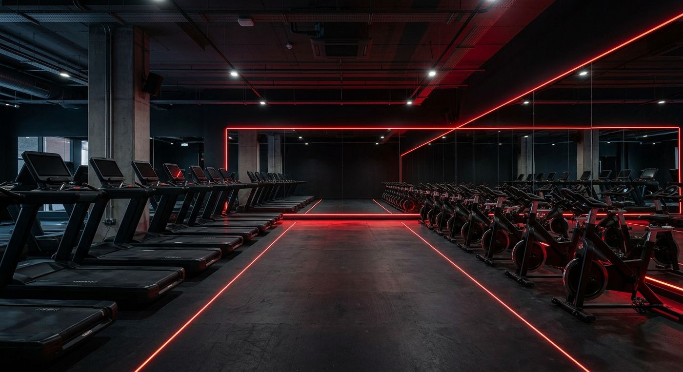 Cardio zone with treadmills and bikes at Mega Gym